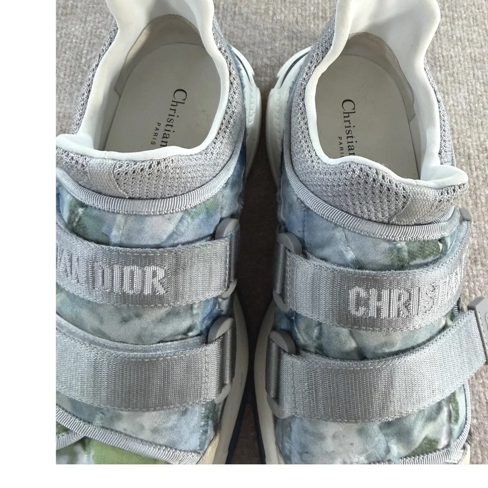 Christian Dior D-Connect Tie Dye Quilted Sneakers Grey Blue Women‎ 11/Mens 8.5 - Picture 6 of 11